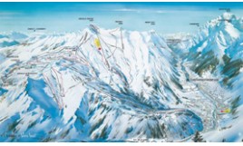 Plan des pistes du domaine des Contamines & Hauteluce