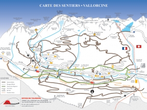 carte des sentiersde vallorcine et balme